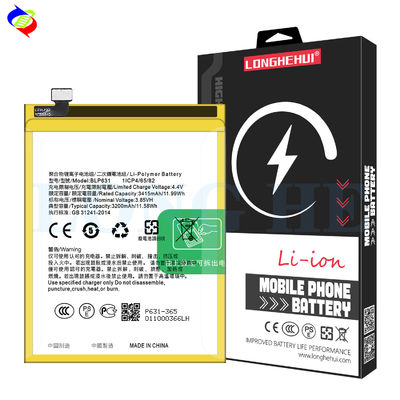 3200mAh επαναφορτιζόμενη μπαταρία πολυμερούς ιόντων λιθίου BLP631 για κινητό τηλέφωνο Oppo F3/F5/F7/A73/A77