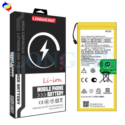 MOQ Λευκή μπαταρία πολυμερούς για Motorola G5S G5S Plus G6 HG30 3000mAh Προσαρμόσιμη