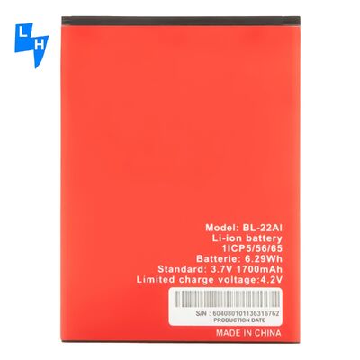 Διπλή προστασία IC BL-22AI 1700mAh OEM μπαταρία κινητού τηλεφώνου ιόντων λιθίου για μπαταρίες itel
