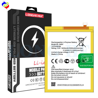BL-34BX μπαταρία τηλεφώνου λιθίου για Infinix Smart 2 HD X609 3.8V 3500mAh σε λευκό σχεδιασμό