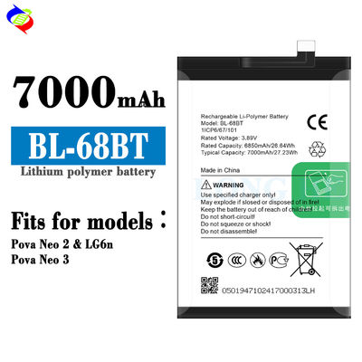 Επαναφορτώσιμη μπαταρία για την Tecno Pova Neo2/LG6n BL-68BT μπαταρίες τηλεφώνου 7000mAh