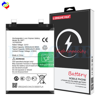 BL-58FT 3.91V 6000mAh μπαταρία κινητού τηλεφώνου για Tecno πρωτότυπες μπαταρίες ιόντων λιθίου