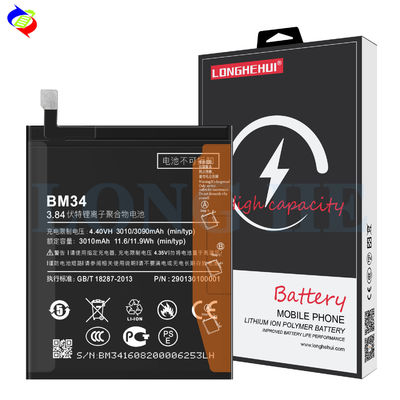 Διπλή προστασία IC BM34 Αρχική μπαταρία 3090mAh για το Xiaomi Note Pro Γρήγορη αποστολή
