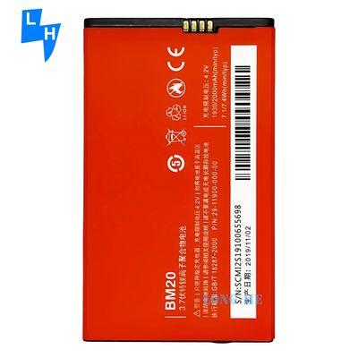 2000mAh BM20 επαναφορτιζόμενες μπαταρίες για Xiaomi Mi2 κινητό τηλέφωνο Li-ion και αποδοτικότητα