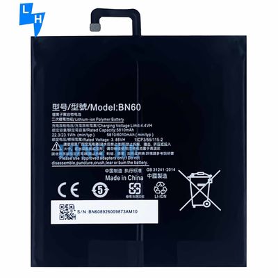 Μαύρη μπαταρία δισκίου 6000mAh για Xiao Mi Pad 4 Μεγάλη χωρητικότητα OEM BN60