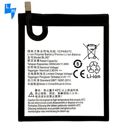 OEM 500PCS Διπλή προστασία IC 3000mAh μπαταρία λιθίου για Lenovo K6 BL267