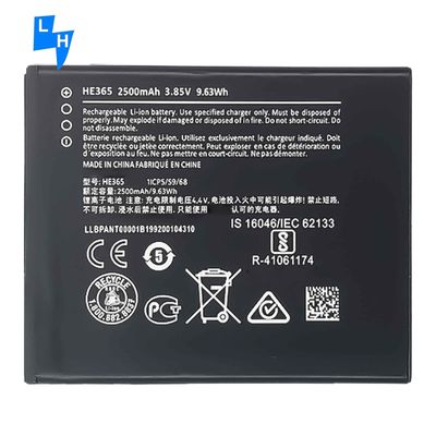 Η μπαταρία λιθίου υψηλής χωρητικότητας 2500mAh για το σύστημα κινητής τηλεφωνίας NOKIA1 HE365