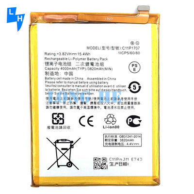 Κίτρινη μπαταρία κινητού τηλεφώνου 4000mAh C11P1707 για ASUS Zenfone Max M1 MOQ/ODM/OEM 500PCS