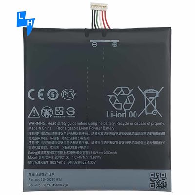 Μαύρη μπαταρία πολυμερούς λιθίου 2600mAh BOP9C100 για κινητό τηλέφωνο HTC D816 Desire816