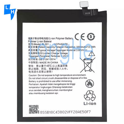 3200mAh BL301 Για Lenovo K6 Απολαύστε L38082 Λιθιοπολυμερές διπλή προστασία IC μπαταρία