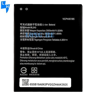 3.8V 2900Mah μπαταρία λιθίου BL243 για Lenovo Lemon K3 Note K50-T5 A7000 A5500 A5600 A7600