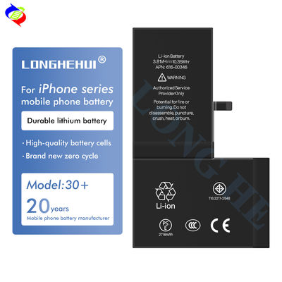 Μαύρη μπαταρία κινητού τηλεφώνου για iPhone 5 5s 6 6s 6plus 6splus 7p 8 Plus X XR XS Max 100% διάρκεια ζωής