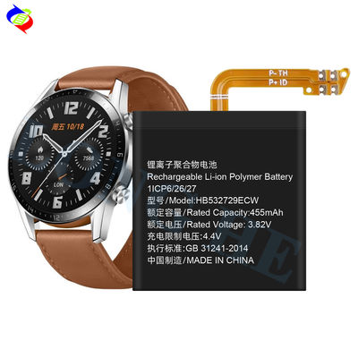 Η μπαταρία HB532729ECW 455mAh 46MM Η μπαταρία για το Huawei Watch GT2 GT 2 smartwatch 46MM Η μπαταρία